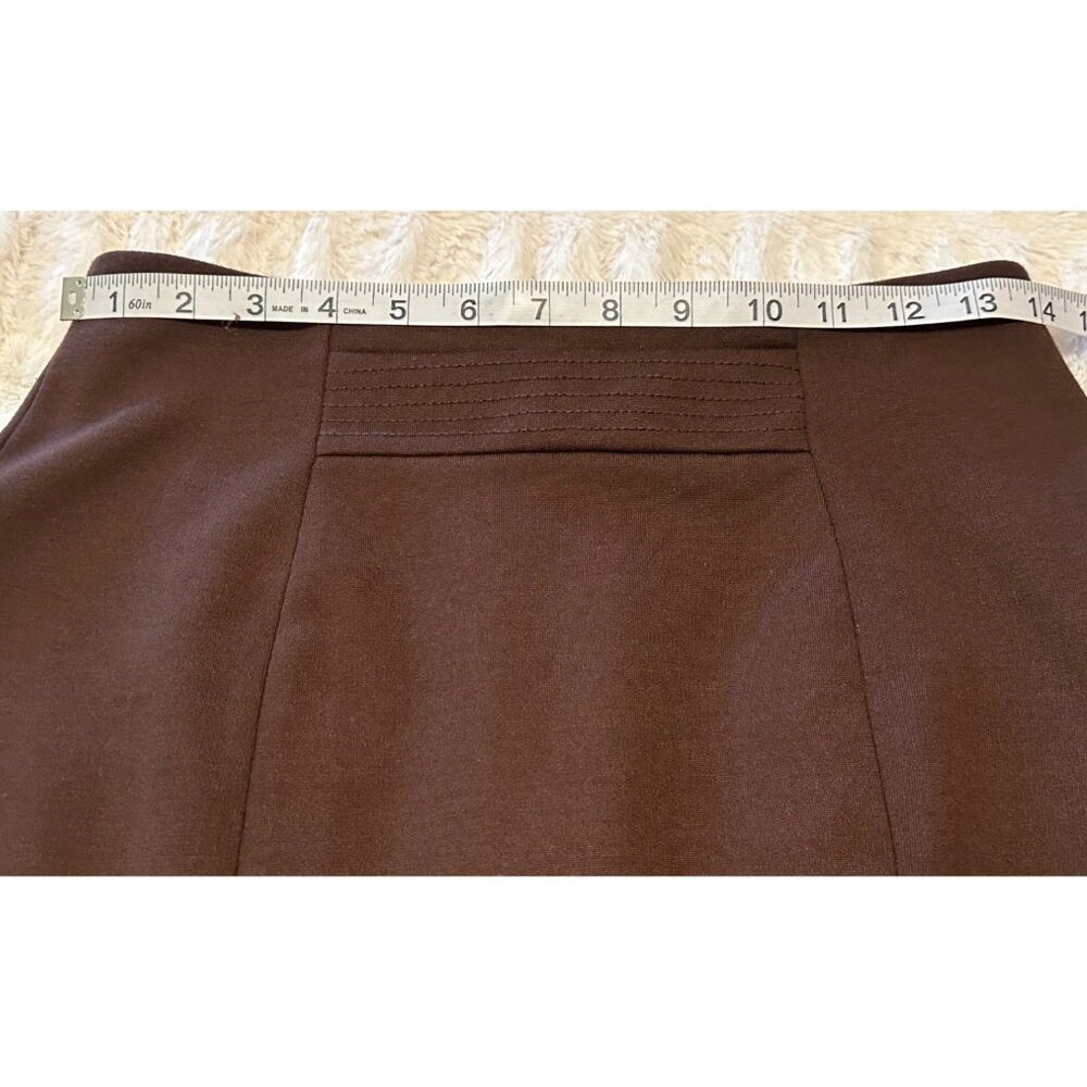 Premise Petite Brand Brown Pencil Skirt Polyester Rayon Blend Women's Size 8P - Picture 8 of 15